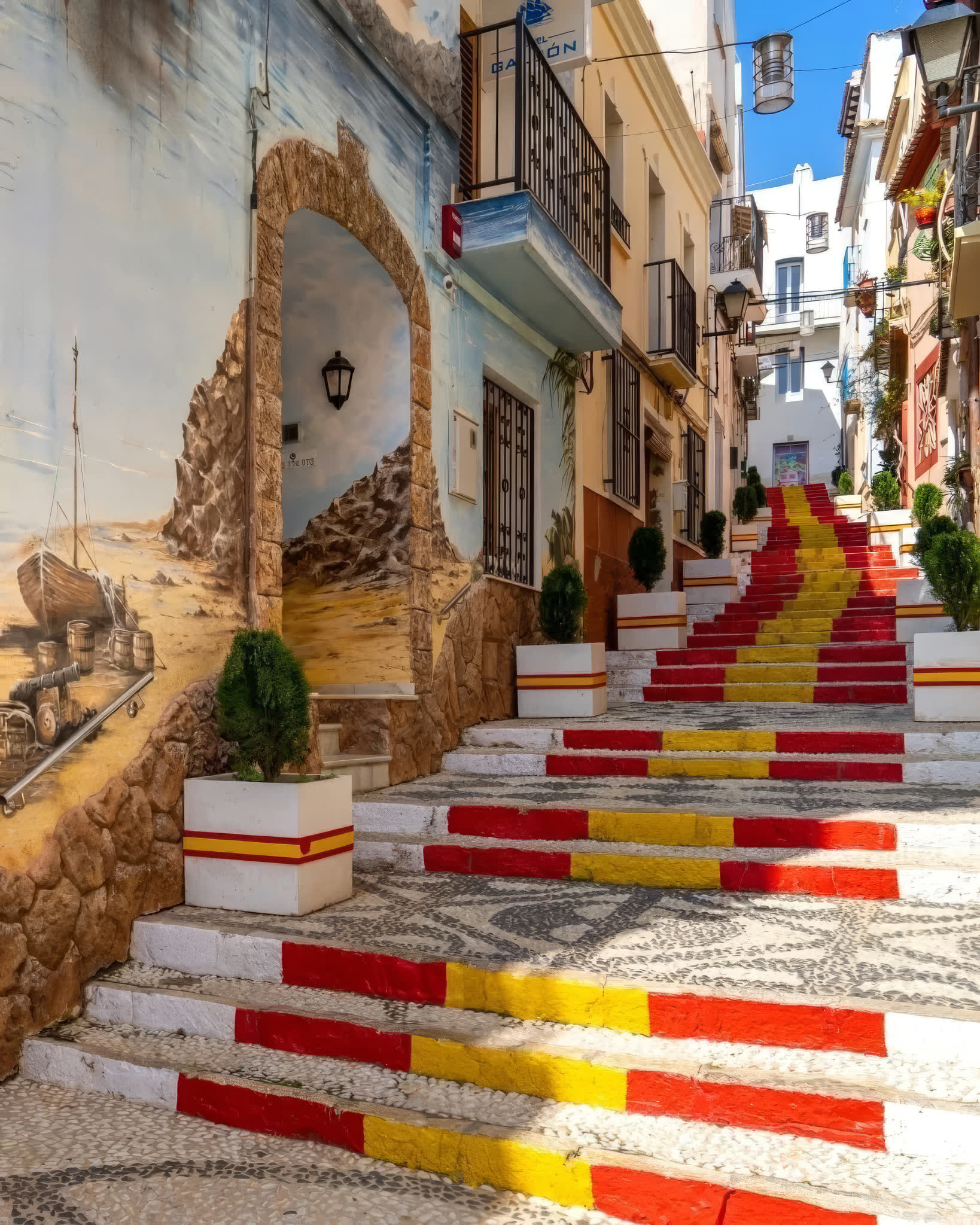 The painted steps of Calpe's old town